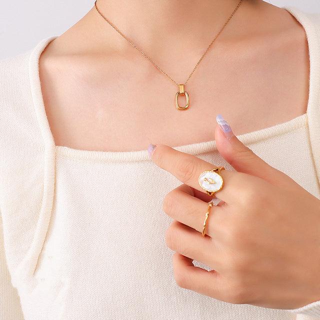 Geometric Pendant Necklace & Earrings - zuzumia