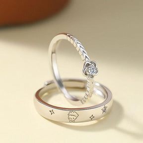 Little Prince & Rose Couple Rings - zuzumia