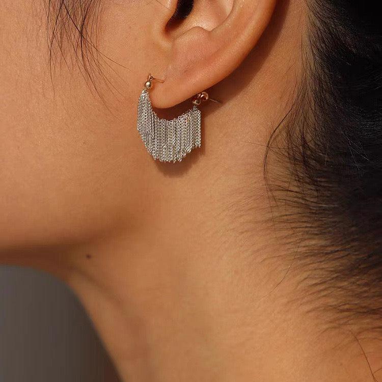 Fringe Tassel Earrings Rings - zuzumia