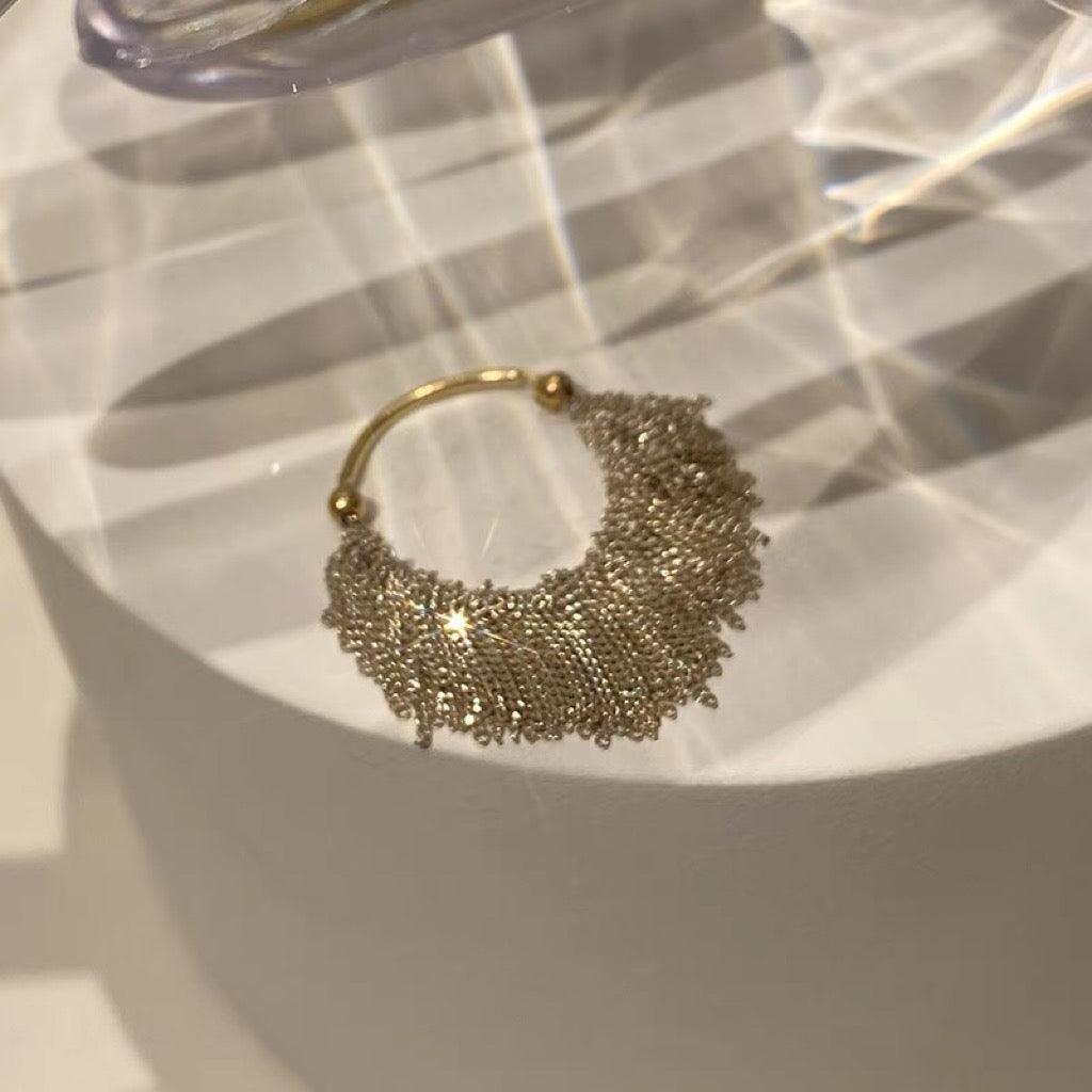 Fringe Tassel Earrings Rings - zuzumia