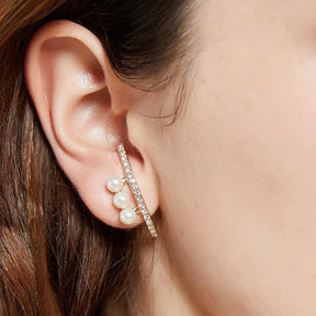 Pearl Diamond Earrings Stud
