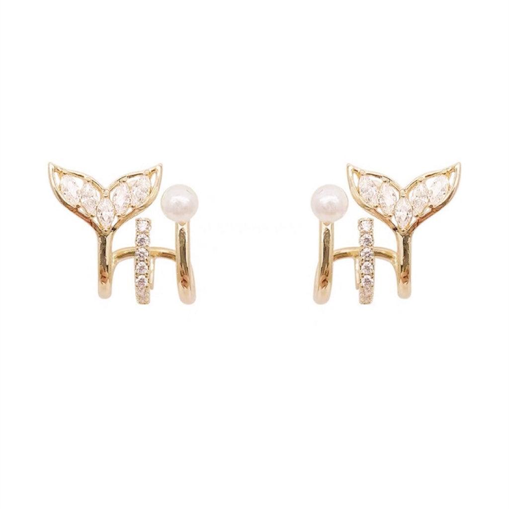 Mermaid Tail Pearl Ring & Earrings - zuzumia