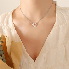 Double Rings Classic Necklace & Earrings - zuzumia