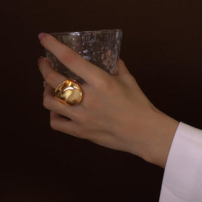 Exaggerated Profiled Heavy Surface Handmade Ring - zuzumia