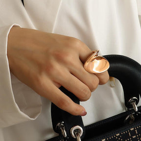 Exaggerated Profiled Heavy Surface Handmade Ring - zuzumia