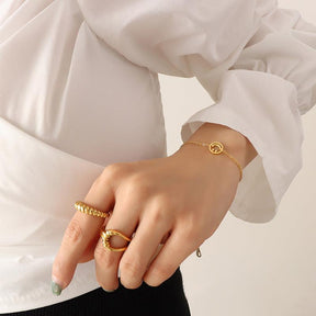 Smiley Face Necklace Bracelet Earrings Set - zuzumia