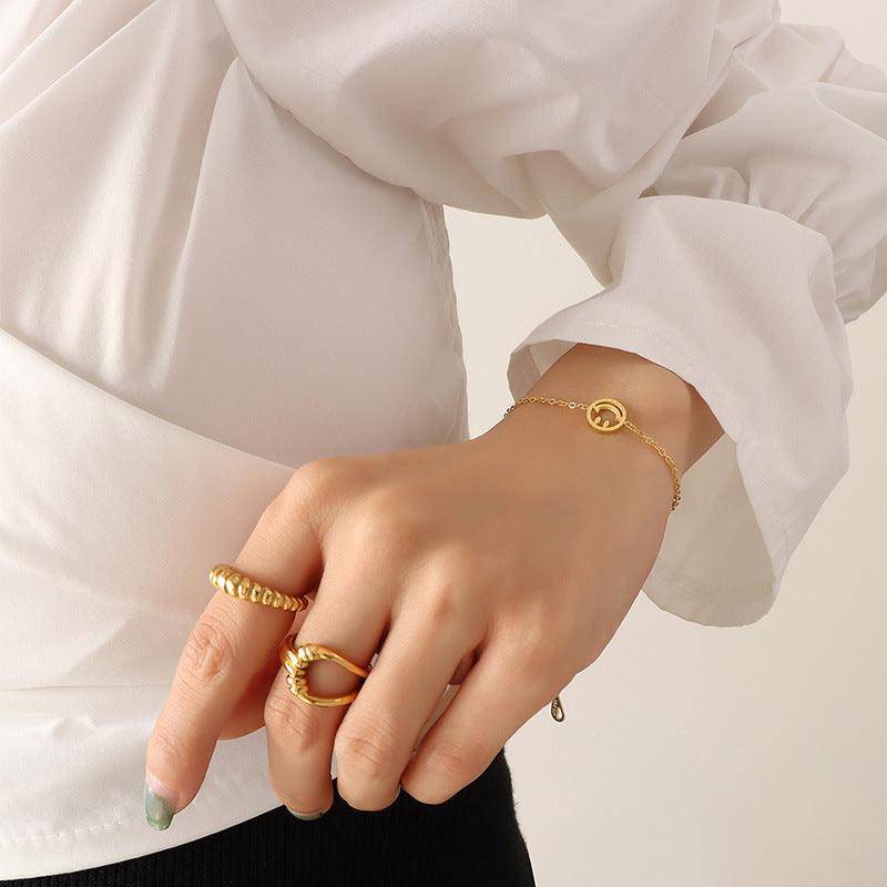 Smiley Face Necklace Bracelet Earrings Set - zuzumia
