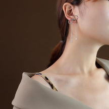 Bowknot long flowing Chain Earrings - zuzumia