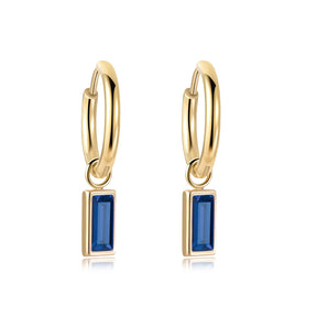 Square Geometric Zircon Hoop Earrings - zuzumia