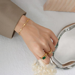 Metal Texture Wristband Cross Bracelet - zuzumia