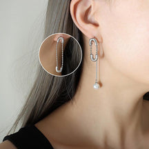 Asymmetric Tassel Long Chain Earrings