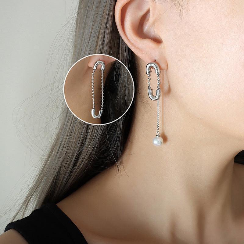 Asymmetric Tassel Long Chain Earrings