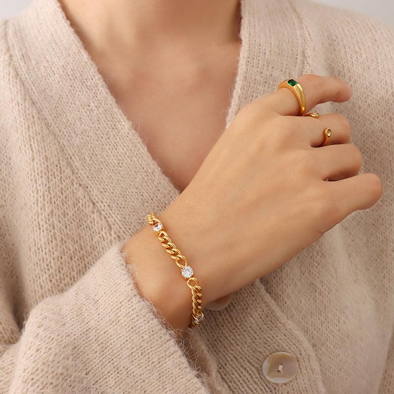 Zircon Inlaid Bracelet - zuzumia