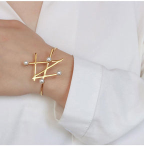 Pearl Irregular Bracelet & Ring Jewelry Set - zuzumia
