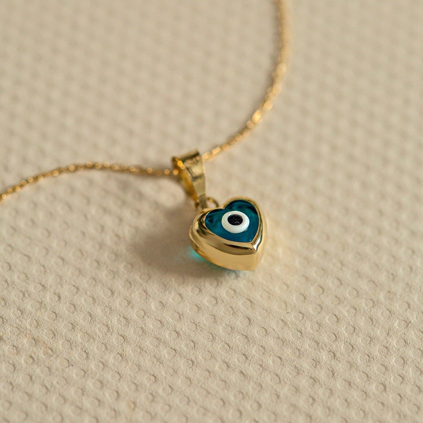 Evil Eye Heart Pendant Necklace
