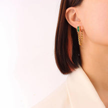 Zircon Tassel Long Earrings - zuzumia