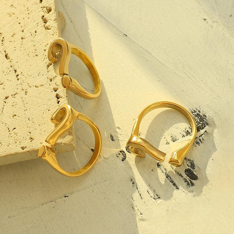 Question Mark Opening Adjustable Ring - zuzumia