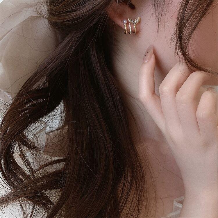 Mermaid Tail Pearl Ring & Earrings - zuzumia
