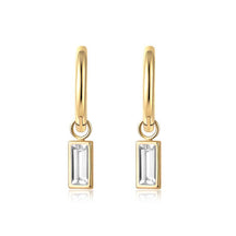 Square Geometric Zircon Hoop Earrings - zuzumia