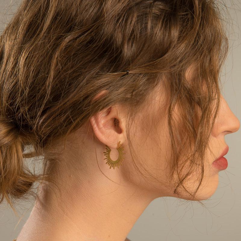 Sunflower Titanium Steel Earrings - zuzumia
