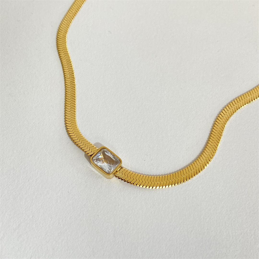 Cubic Zircon Snake Necklace