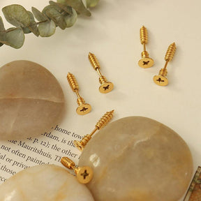 Screw Stud Earrings - zuzumia