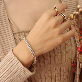 Multicolor Geometric Zircon Necklace & Bracelet - zuzumia