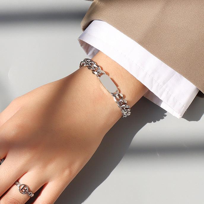 Wide Zircon Chain Necklace & Bracelet - zuzumia