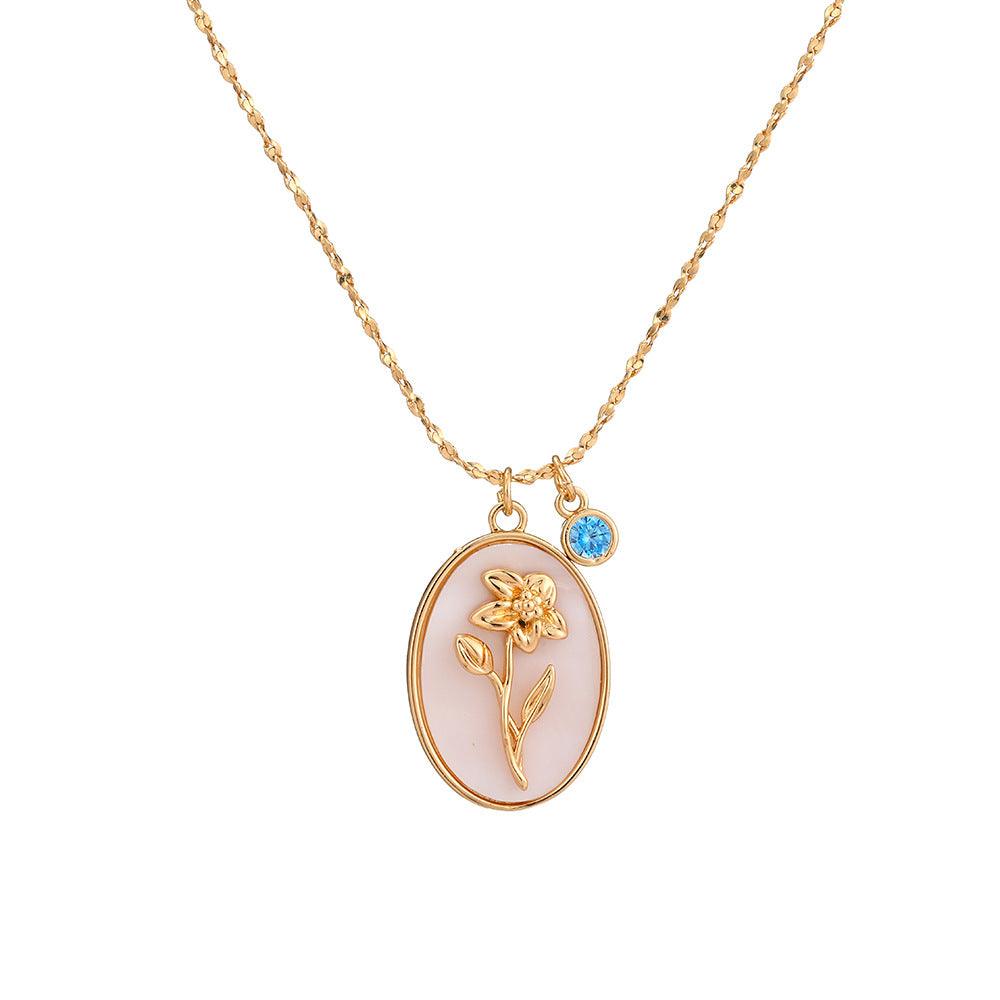 Birth Flower Necklace - zuzumia