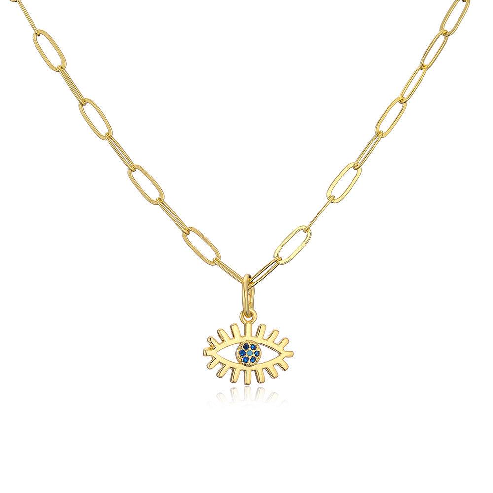 Evil Eye Zircon Pendant Necklace - zuzumia