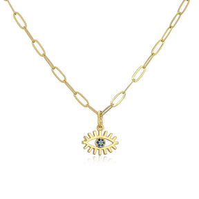Evil Eye Zircon Pendant Necklace - zuzumia