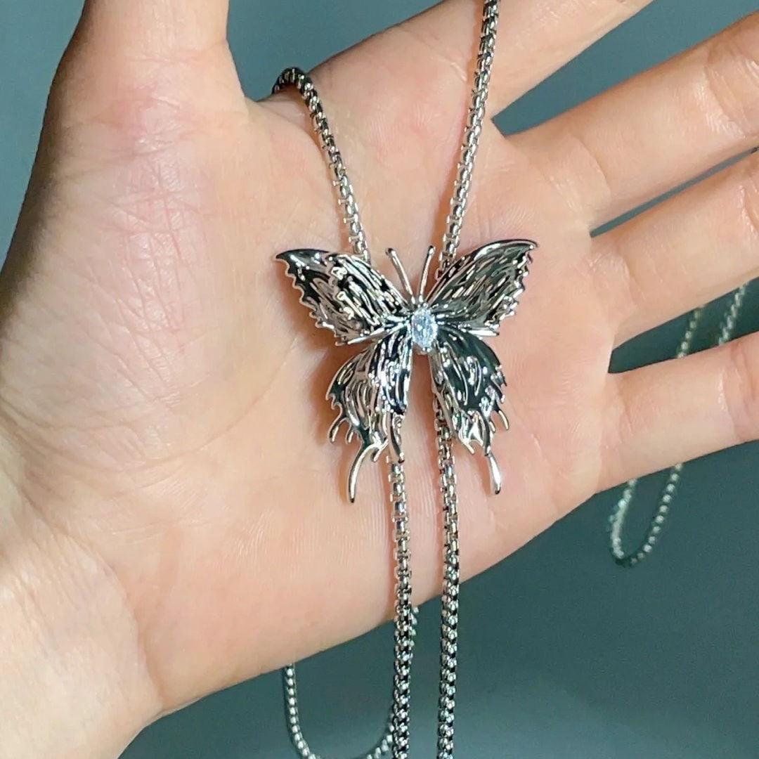 Adjustable Punk Butterfly Pendant Necklace - zuzumia