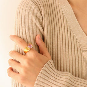 Square Zircon Ring - zuzumia
