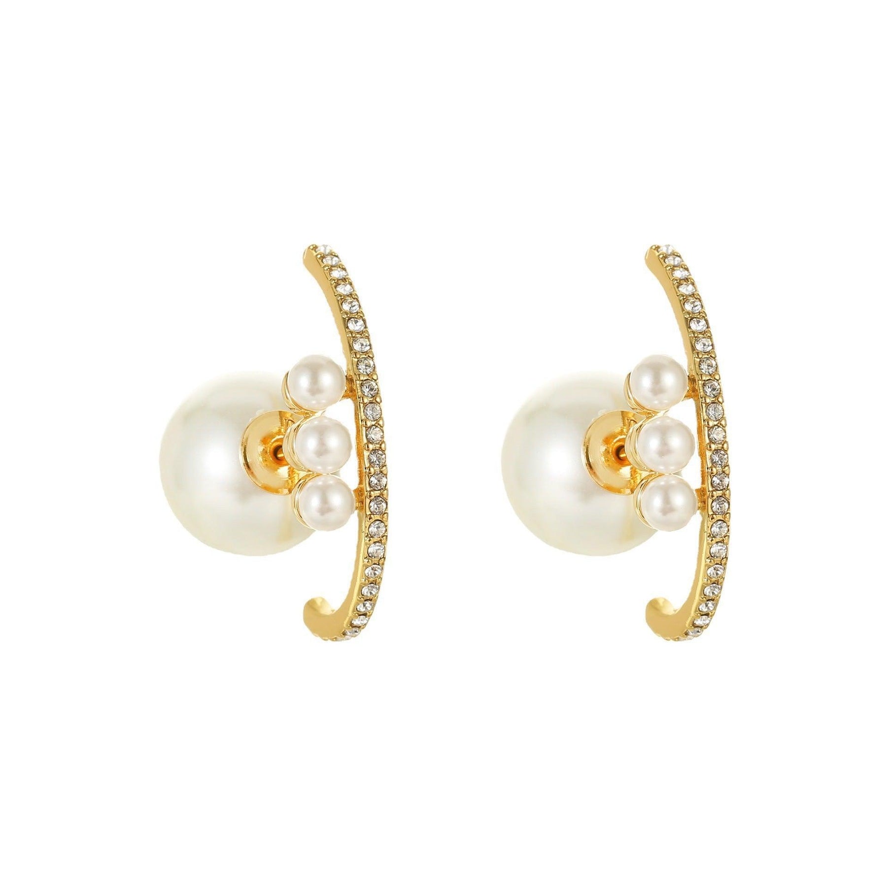 Pearl Diamond Earrings Stud
