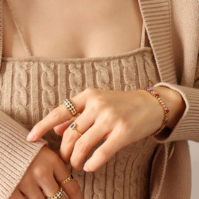 Multicolor Geometric Zircon Necklace & Bracelet - zuzumia