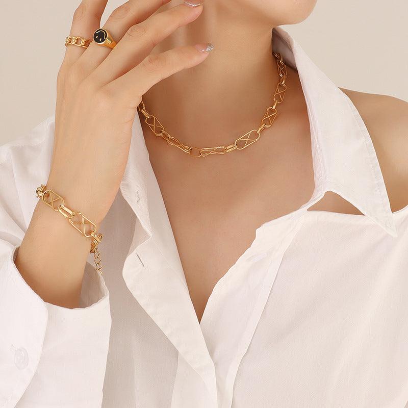 Cross Chain Necklace & Bracelet - zuzumia