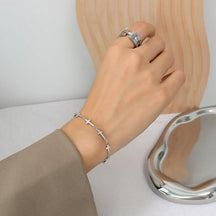 Metal Texture Wristband Cross Bracelet
