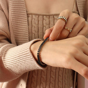 Multicolor Geometric Zircon Necklace & Bracelet - zuzumia