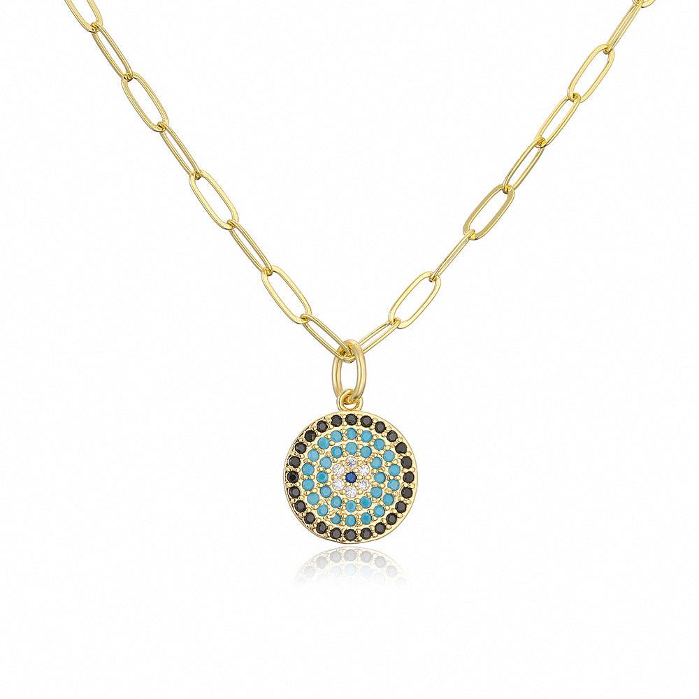 Evil Eye Zircon Pendant Necklace - zuzumia