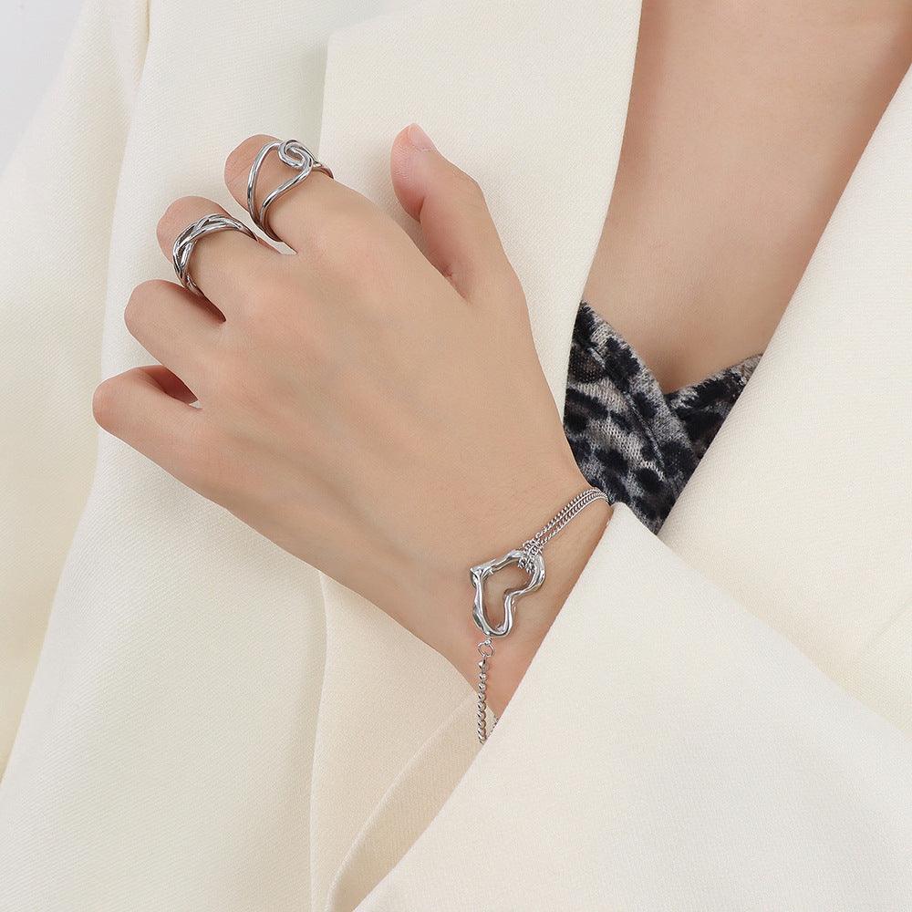 Heart Double Layered Bracelet - zuzumia