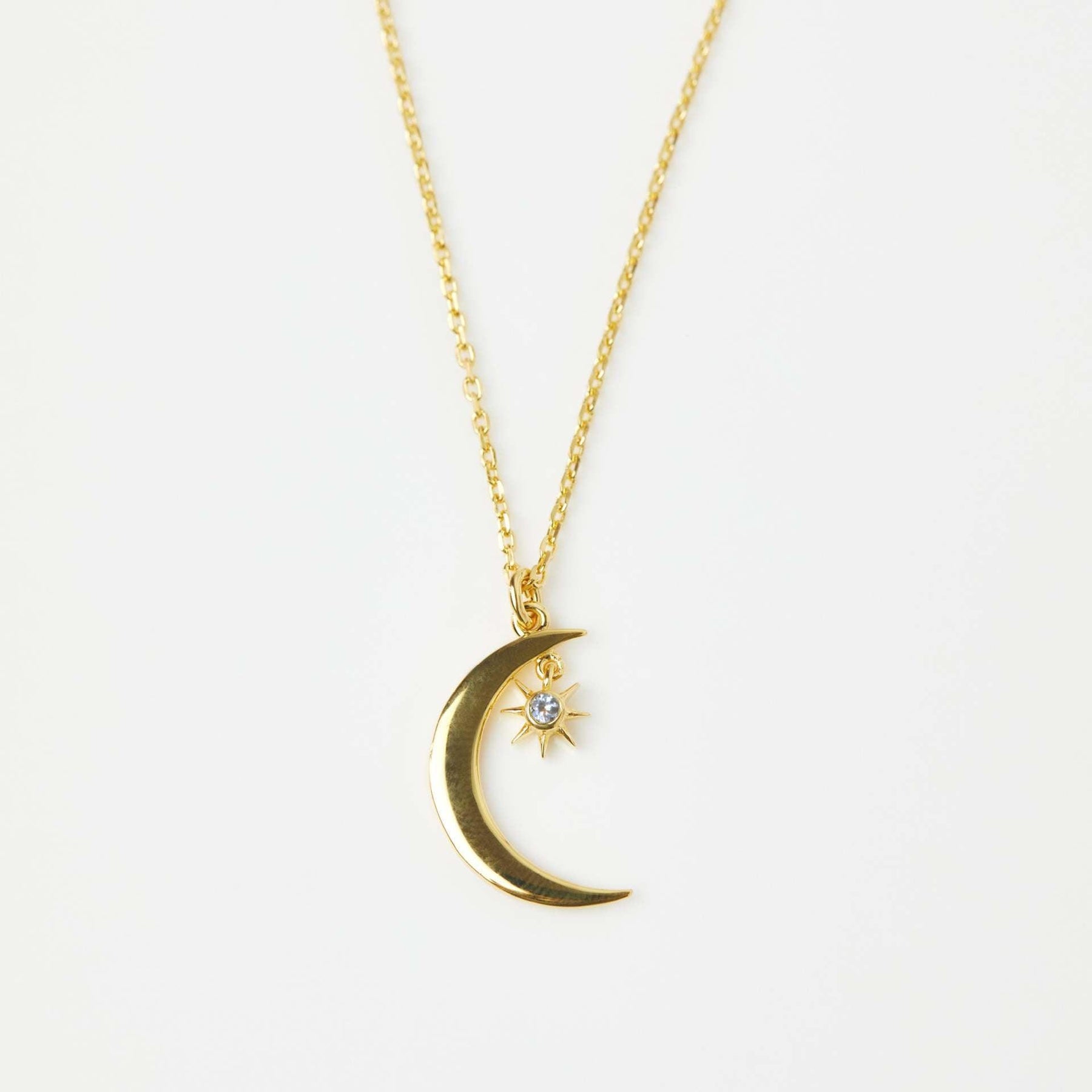 Moon Star Birthstone Necklace