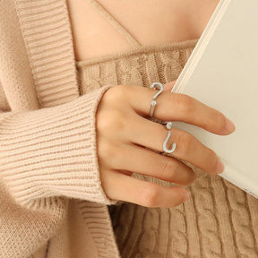 Question Mark Opening Adjustable Ring - zuzumia