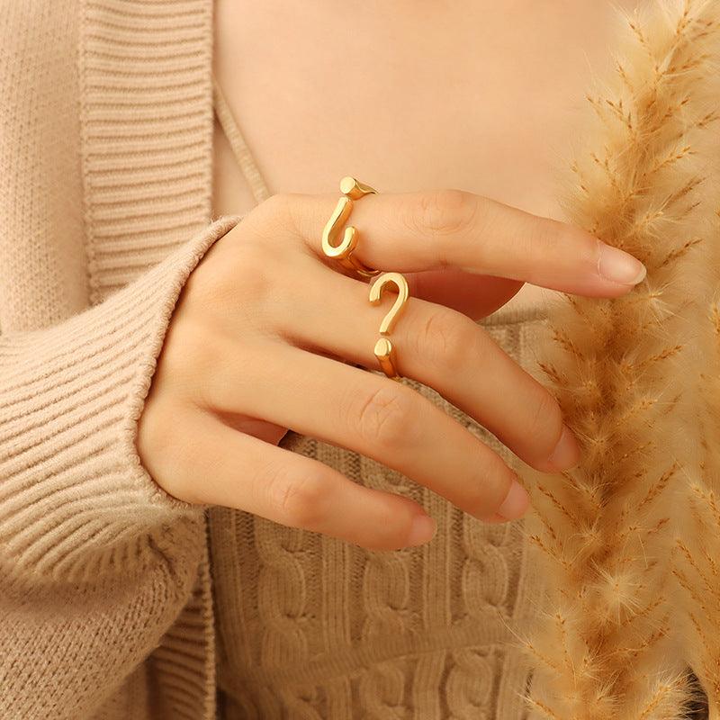 Question Mark Opening Adjustable Ring - zuzumia