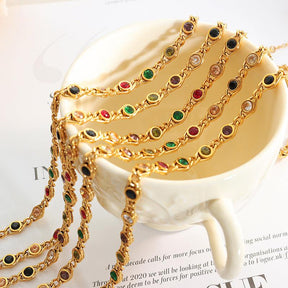Rainbow Zircon Bracelet & Necklace - zuzumia