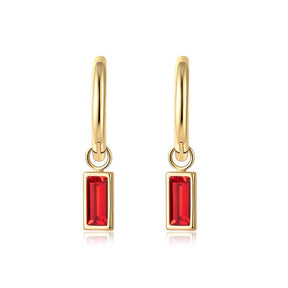 Square Geometric Zircon Hoop Earrings - zuzumia