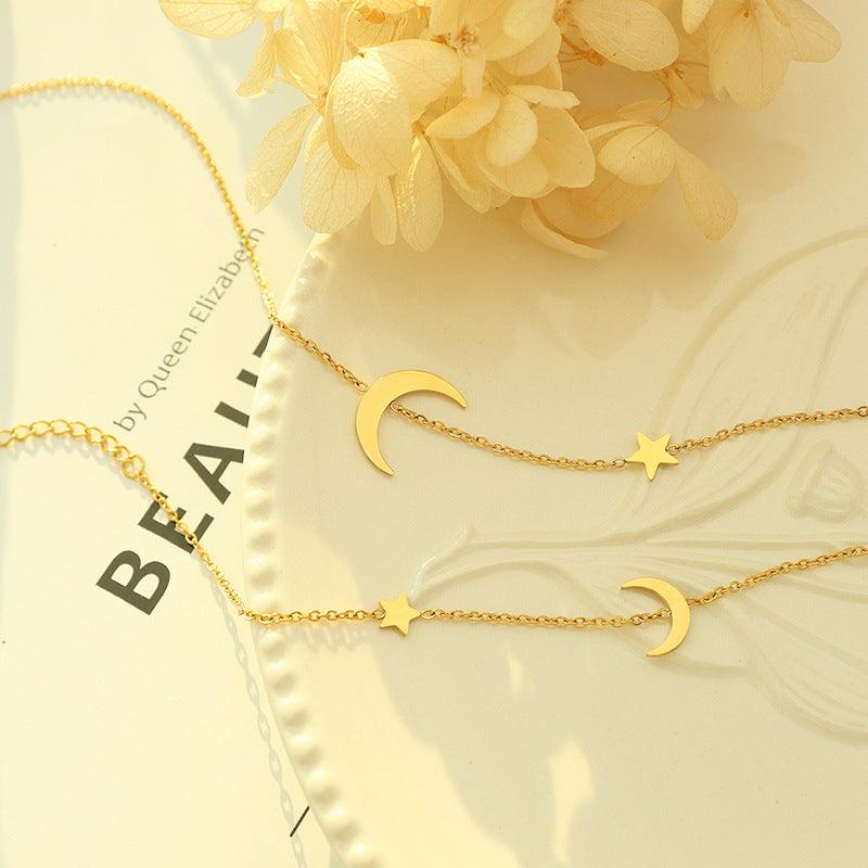 Star Moon love Bracelet Necklace - zuzumia