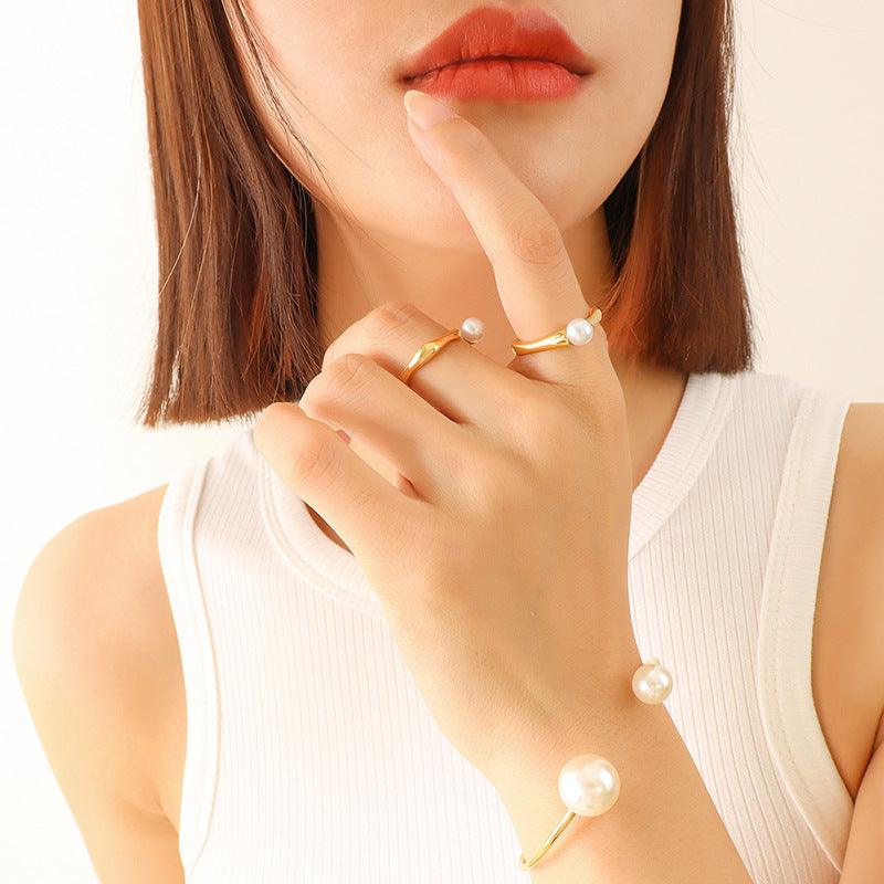Pearl Open Ring - zuzumia