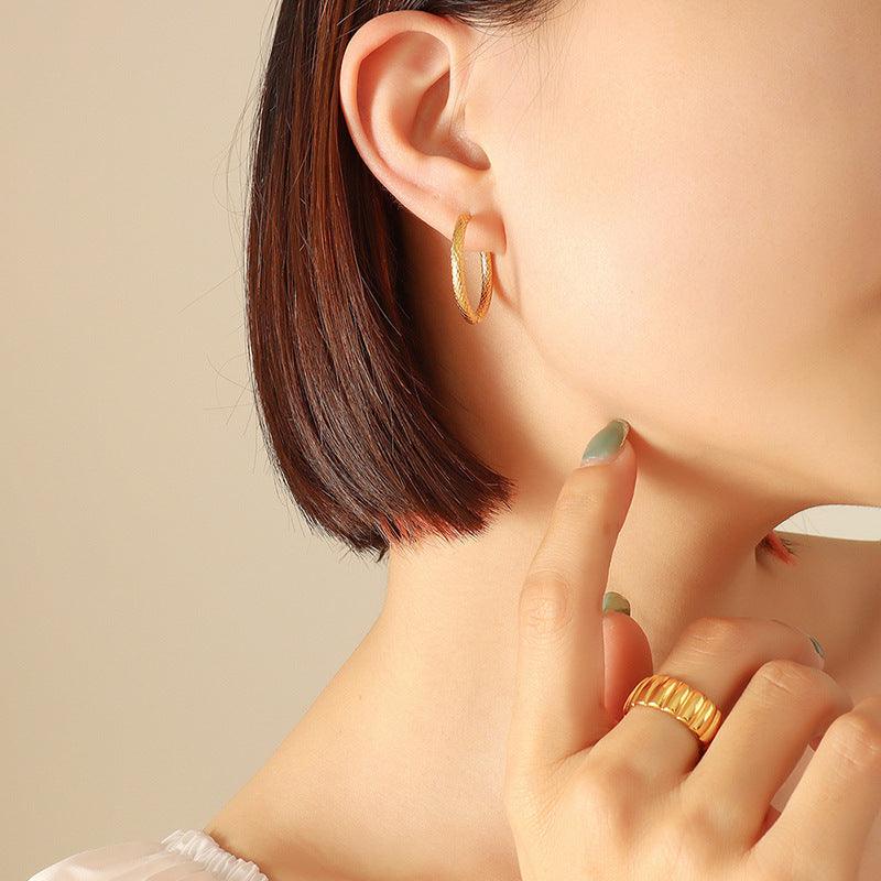 Hoop Stud Earrings - zuzumia