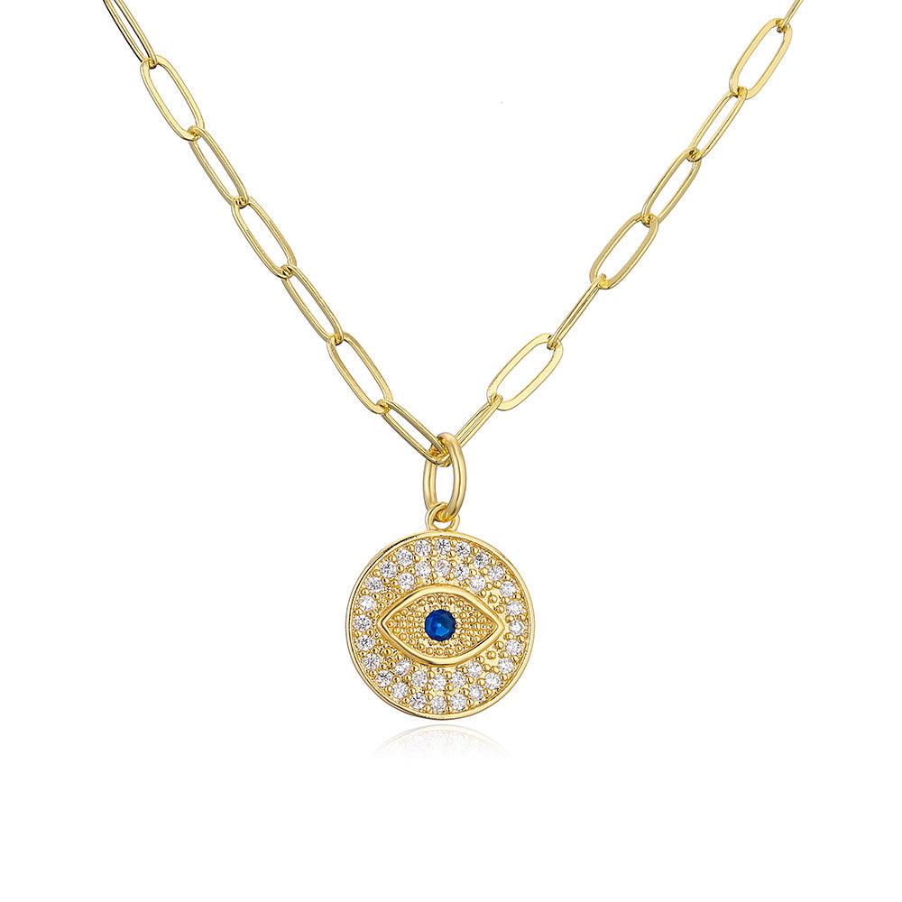 Evil Eye Zircon Pendant Necklace - zuzumia