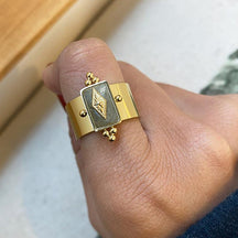 Natural Stone Wide Rings - zuzumia